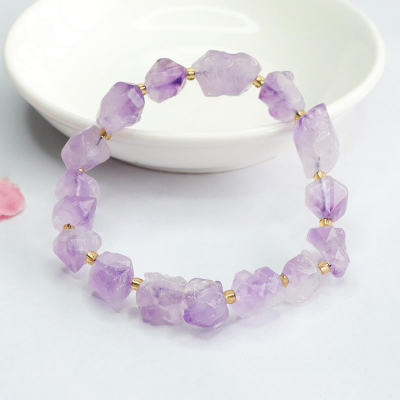 Natural amethyst bracelet, nine purple fire bracelet.