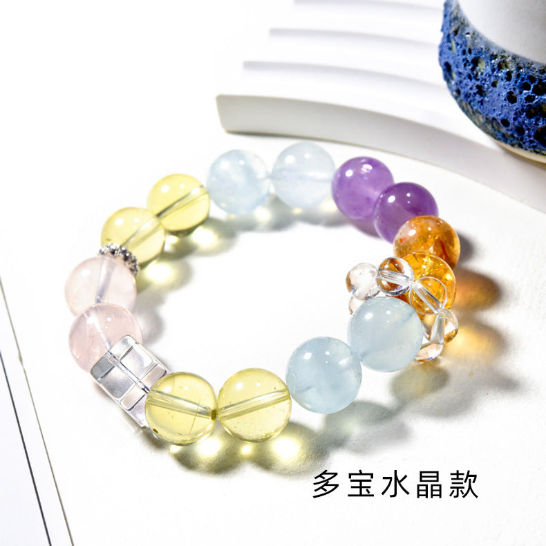 Natural Amethyst Aquamarine Bracelet Japanese and Korean Fashion Bracelet