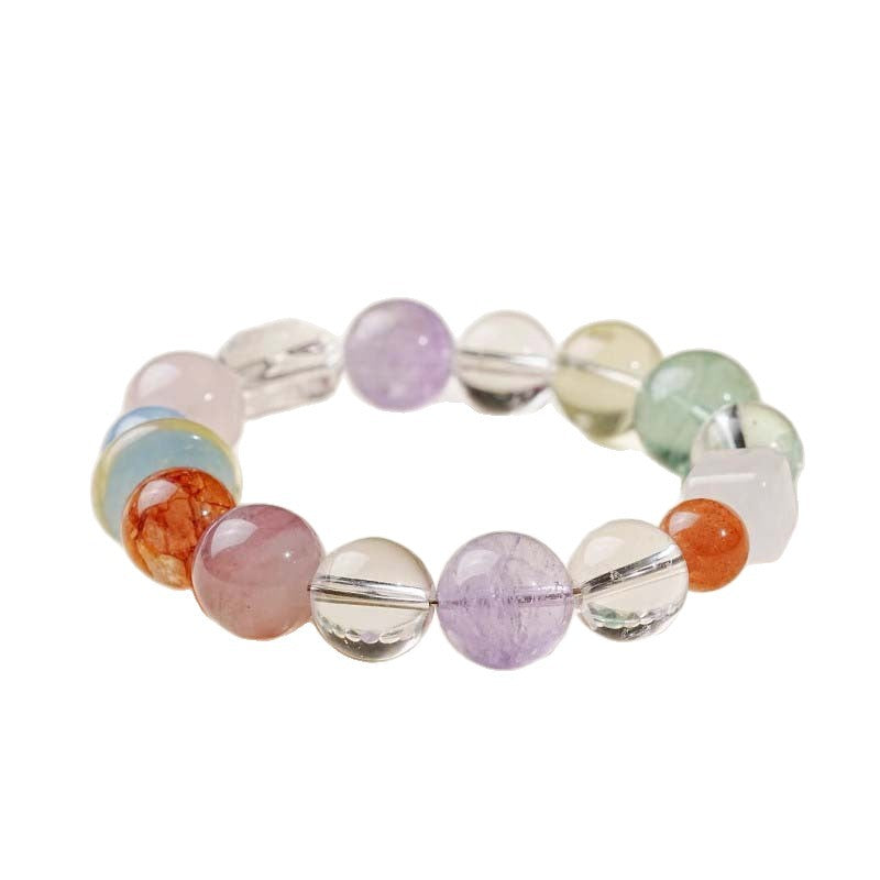 Rainbow Duobao Bracelet Women's Fresh and Sweet Pure Natural Crystal Bracelet Lucky Transshipment Dopamine Beaded Jewelry