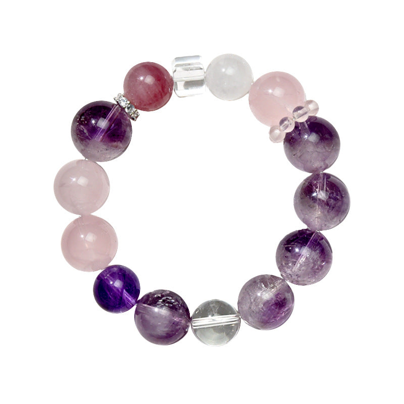 Natural amethyst purple rabbit fur design bracelet transfer bracelet