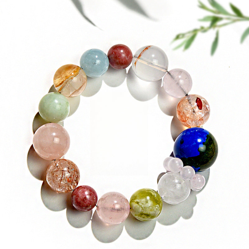 Natural crystal bracelet, powder crystal bracelet, high-end light luxury bracelet.