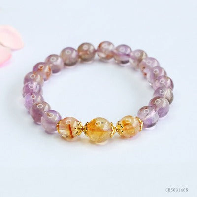 Natural Purple Ghost Bracelet Yellow Tower Crystal Bracelet