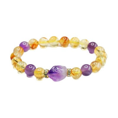 Natural amethyst bracelet, Huangta crystal bracelet, nine purple fire fortune jewelry.