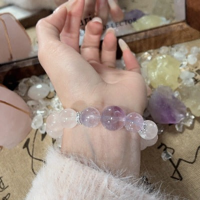 Natural crystal bracelet girls simple high-end lavender amethyst bracelet beads