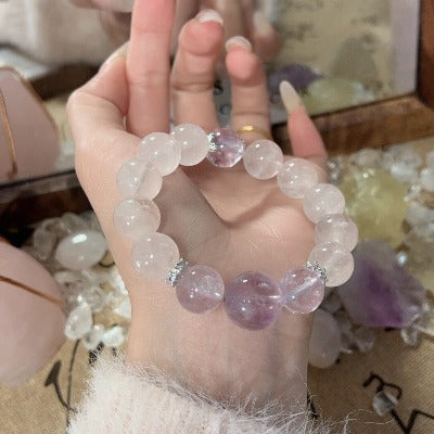 Natural crystal bracelet girls simple high-end lavender amethyst bracelet beads