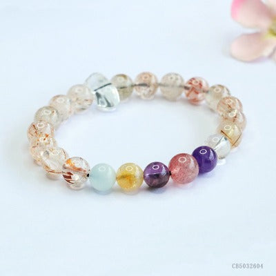 Natural black gold super seven bracelet, amethyst Duobao crystal bracelet.
