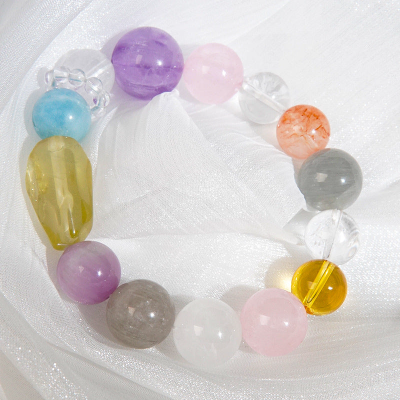 Natural Rainbow Duobao Crystal Bracelet Citrine Hair Crystal Dopamine Bracelet