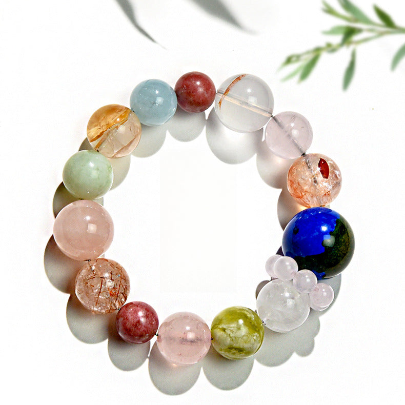Natural crystal bracelet, powder crystal bracelet, high-end light luxury bracelet.