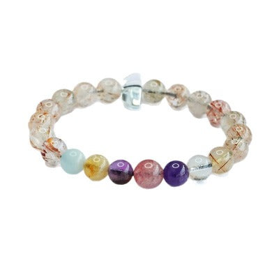 Natural black gold super seven bracelet, amethyst Duobao crystal bracelet.