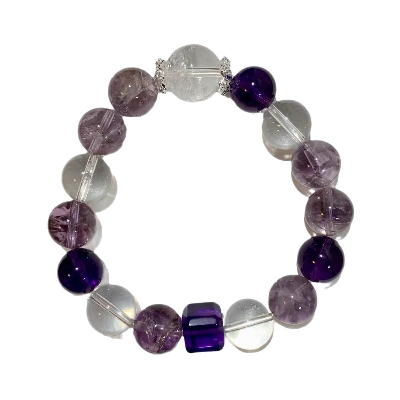 2025 Year of the Snake bracelet, natural amethyst bracelet, simple and high-end nine-way purple fire beaded popular jewelry