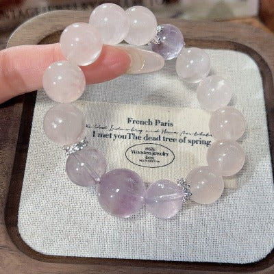 Natural crystal bracelet girls simple high-end lavender amethyst bracelet beads