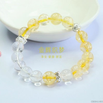 Natural citrine white crystal bracelet wealth crystal bracelet