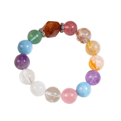 Natural Duobao amethyst bracelet design sense black gold super seven with type beaded jewelry candy color crystal bracelet