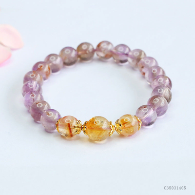 Natural Purple Ghost Bracelet Yellow Tower Crystal Bracelet