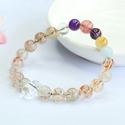 Natural black gold super seven bracelet, amethyst Duobao crystal bracelet.