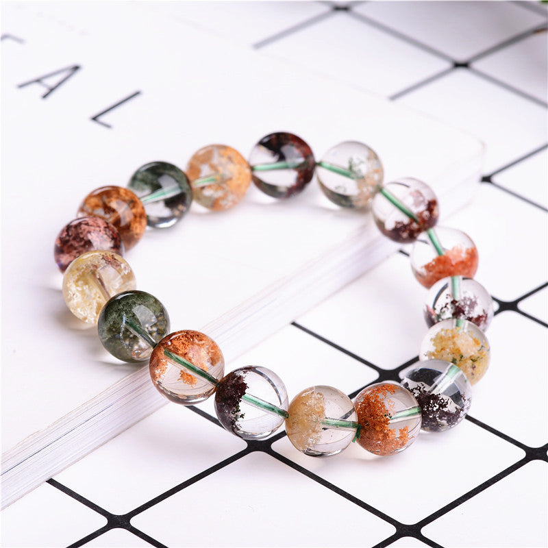Natural flower ghost bracelet, colorful ghost bracelet, four seasons ghost round bead DIY jewelry