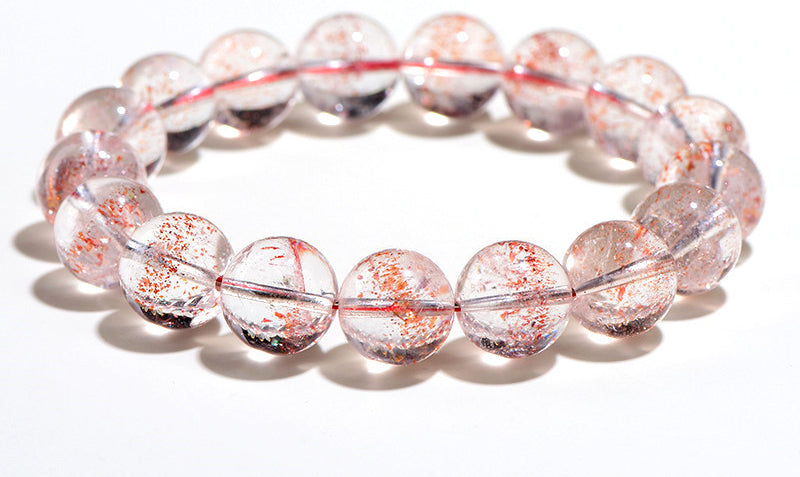 Natural Gold Strawberry Crystal Bead Bracelet, Old Mine Super Seven Gold Strawberry Crystal Loose Bead Bracelet