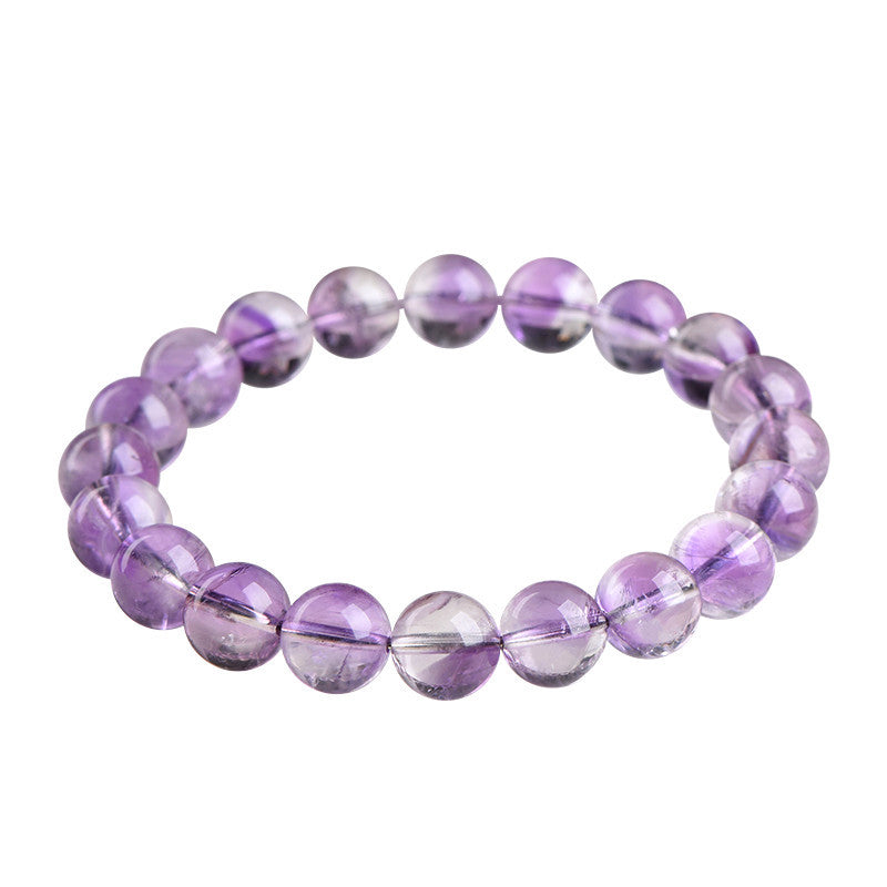 Grade 7A old mine purple rabbit hair round bead bracelet, ice purple rabbit hair crystal loose bead bracelet.