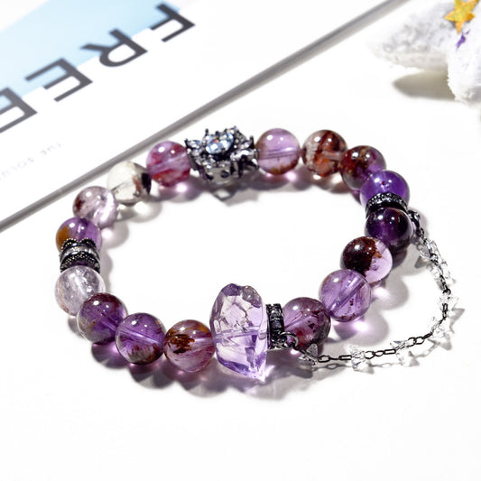 Purple Ghost Bracelet Natural Amethyst Contour Bracelet
