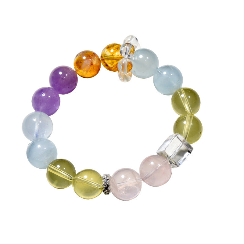 Natural Amethyst Aquamarine Bracelet Japanese and Korean Fashion Bracelet
