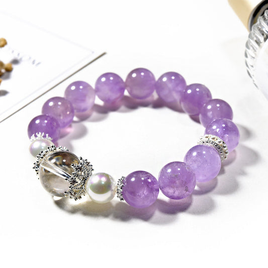 Natural Dream Lavender Crystal Bracelet DIY with White Crystal Bracelet