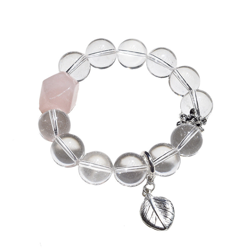 Natural white crystal bracelet light luxury Internet celebrity wind powder crystal bracelet