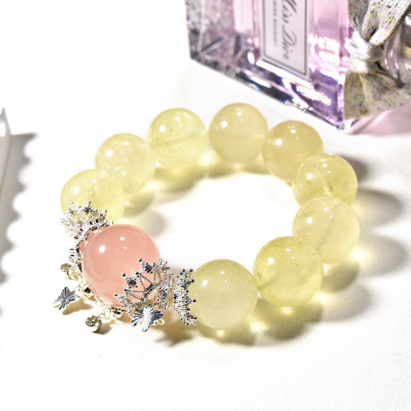 Natural citrine bracelet, simple Internet celebrity light luxury bracelet