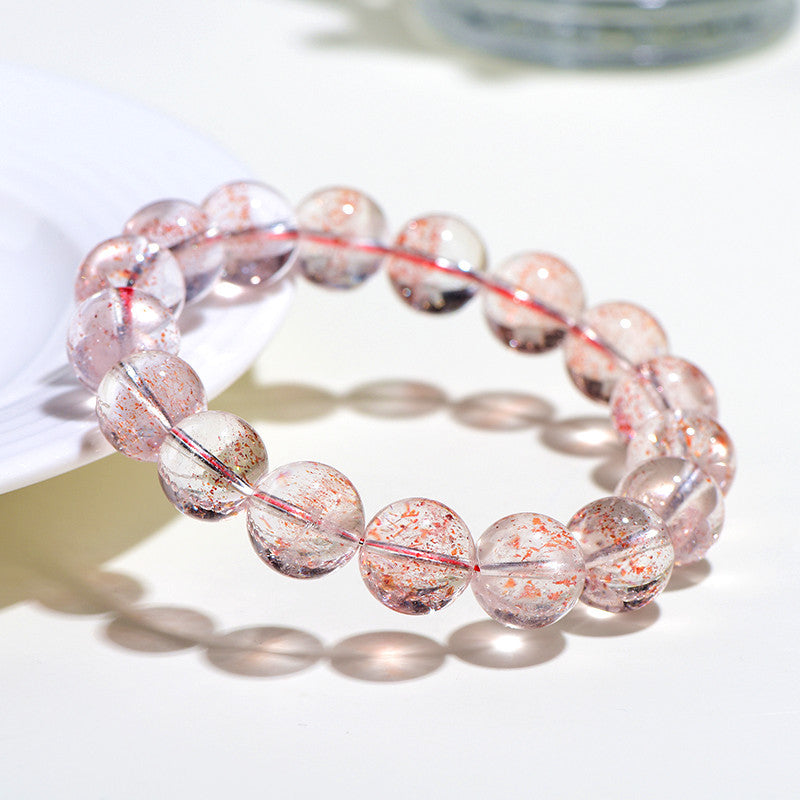 Natural Gold Strawberry Crystal Bead Bracelet, Old Mine Super Seven Gold Strawberry Crystal Loose Bead Bracelet