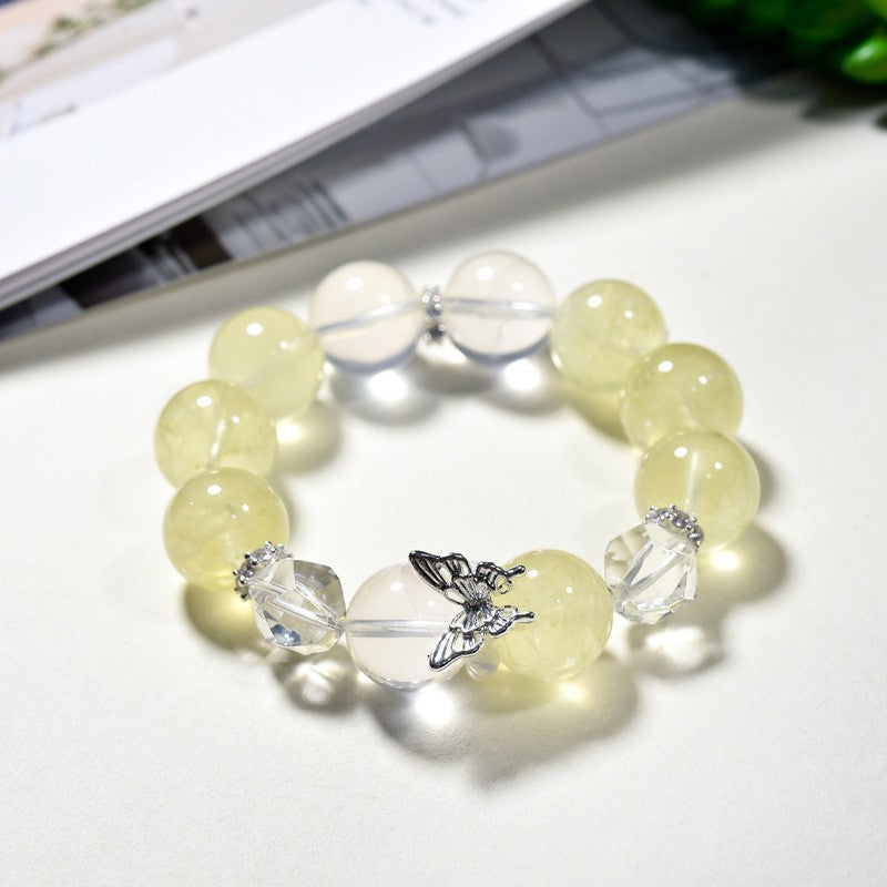 Natural citrine bracelet, simple Internet celebrity light luxury bracelet