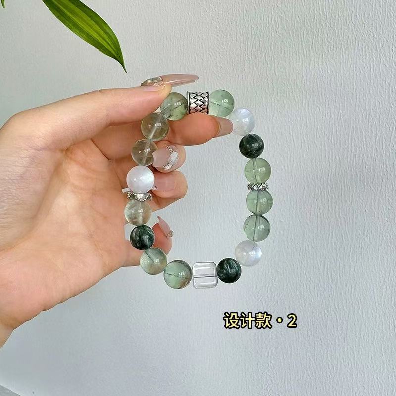 Natural Lemon Citrine Green Fluorite Bracelet Women's Suitable for Summer Clear Jewelry