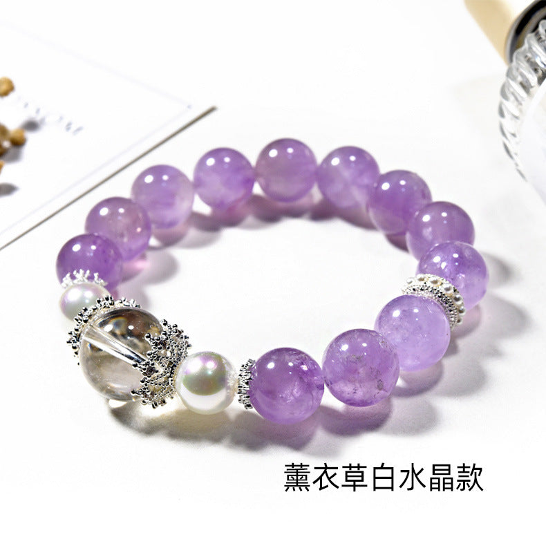 Natural Dream Lavender Crystal Bracelet DIY with White Crystal Bracelet