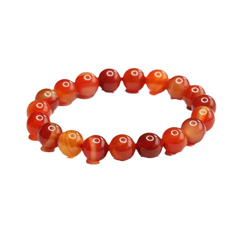 Natural agate bracelet, silk striped chalcedony bracelet.