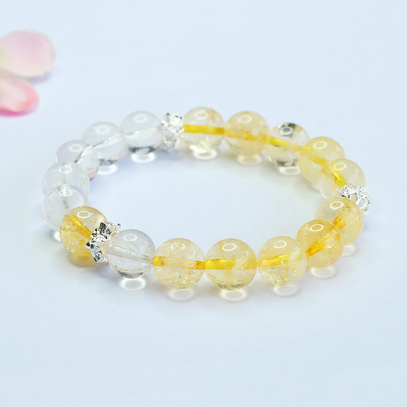 Natural citrine white crystal bracelet wealth crystal bracelet