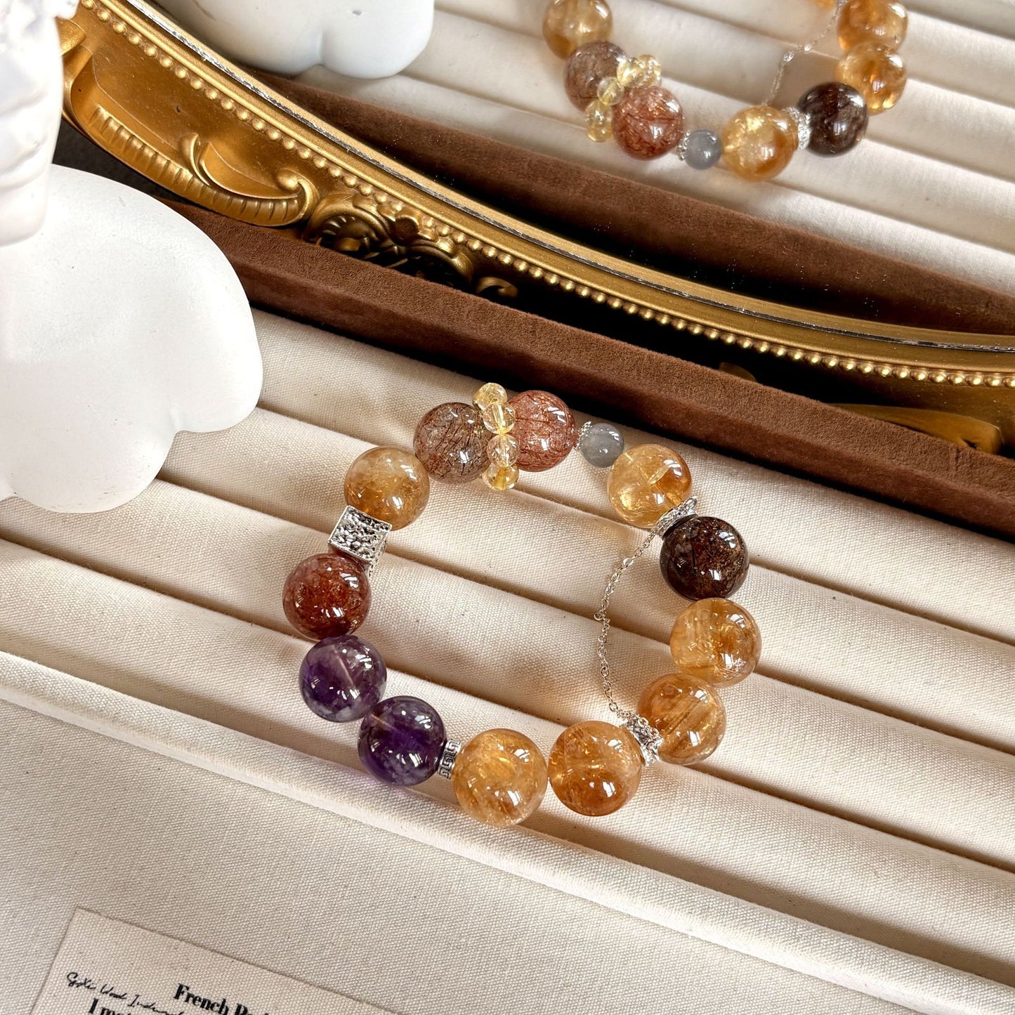 Natural yellow hair crystal black gold super bracelet women's high sense of extravagance exquisite fashion natural crystal jewelry