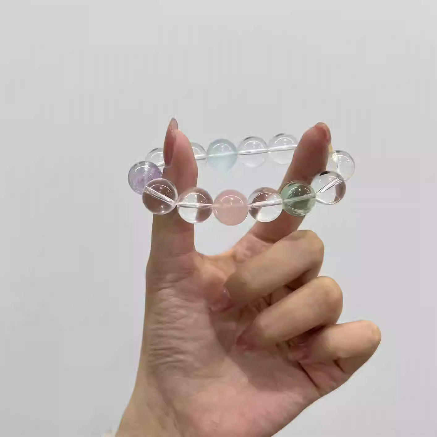 Clear Duobao crystal bracelet, dopamine beaded bracelet, confession gift for girlfriend