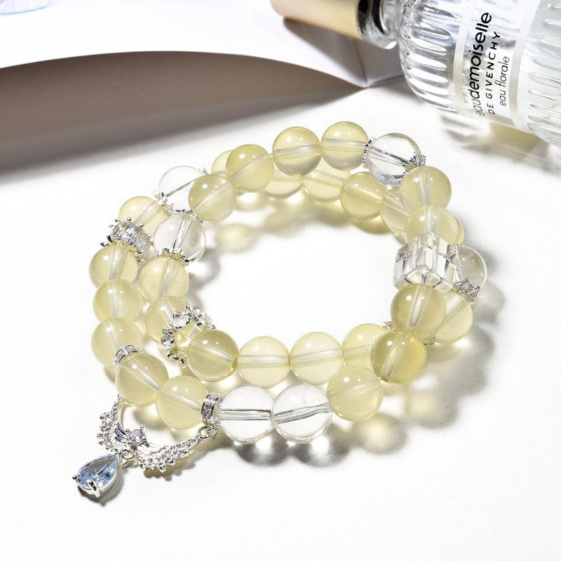 Natural citrine white crystal original design DIY crystal bracelet.