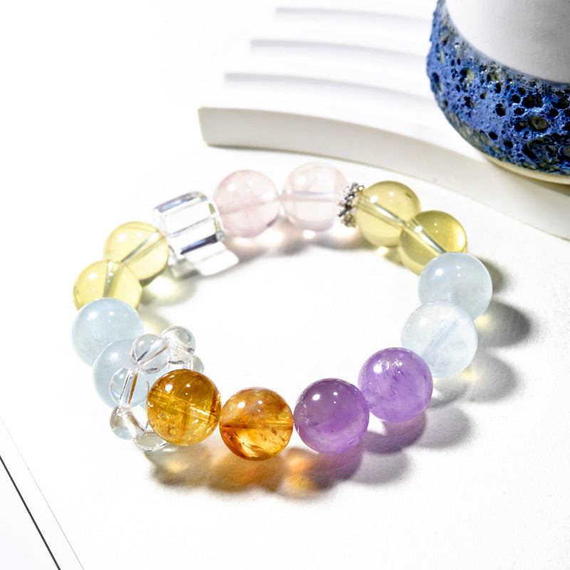 Natural Amethyst Aquamarine Bracelet Japanese and Korean Fashion Bracelet