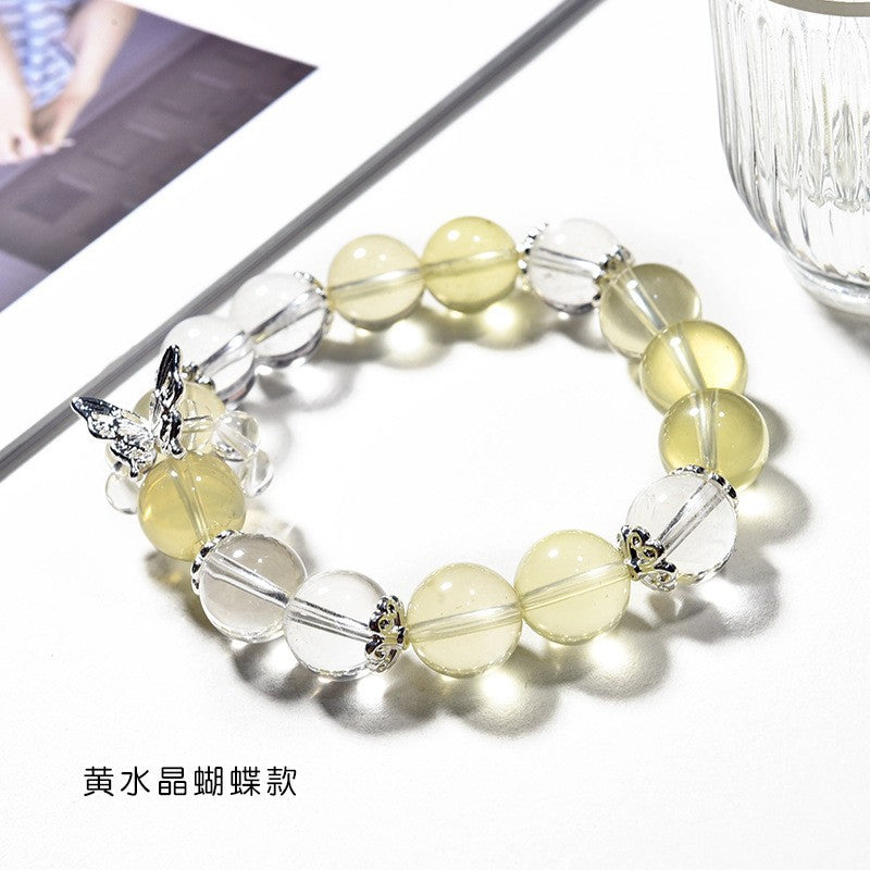 Natural citrine bracelet, simple Internet celebrity light luxury bracelet