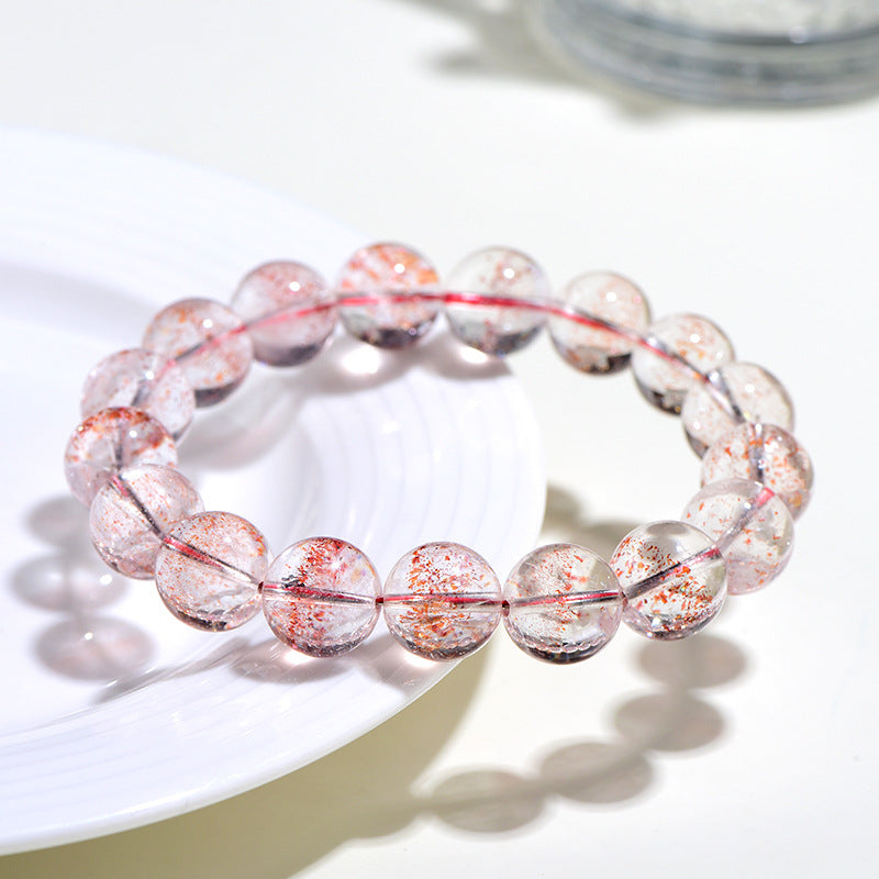 Natural Gold Strawberry Crystal Bead Bracelet, Old Mine Super Seven Gold Strawberry Crystal Loose Bead Bracelet