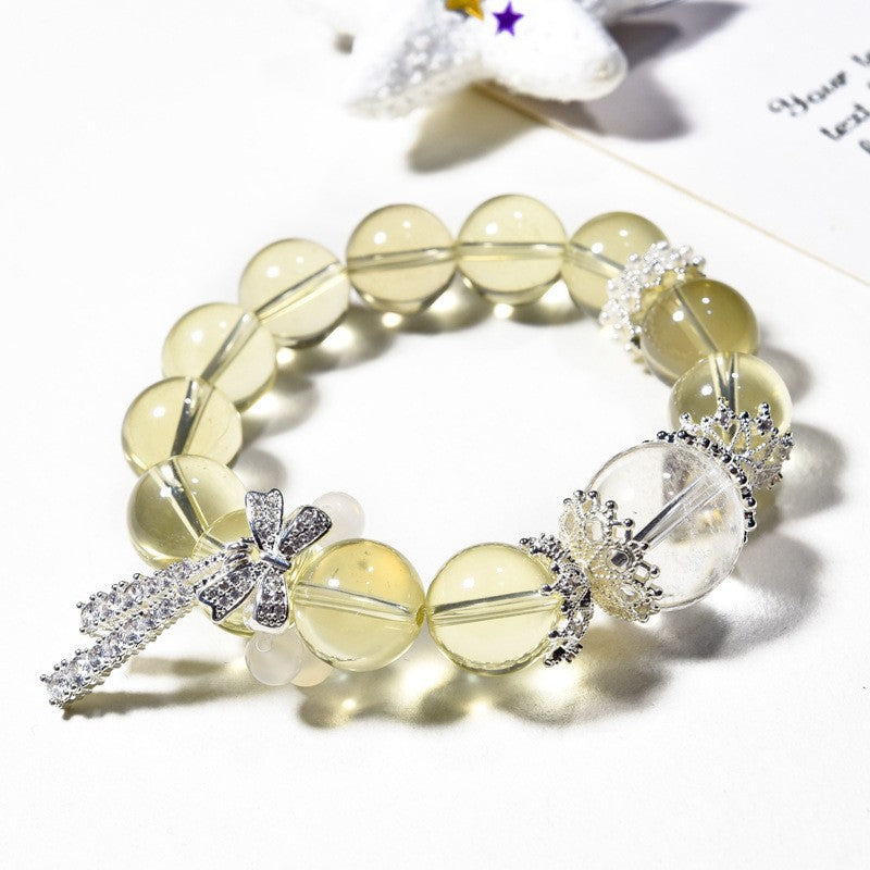 Natural citrine white crystal original design DIY crystal bracelet.