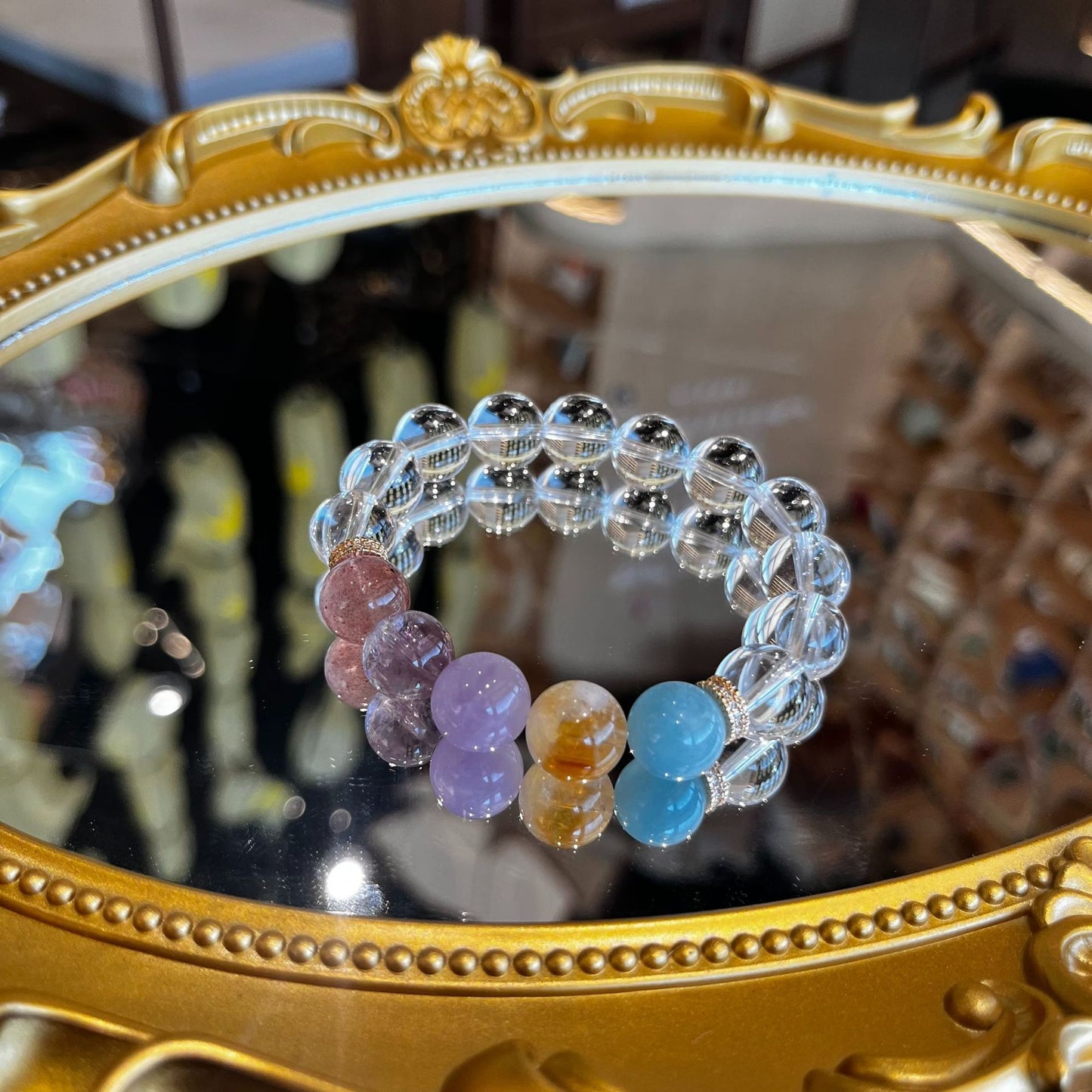 Natural White Crystal Bracelet Color Duobao Beads Wholesale Explosive Aquamarine Crystal Bracelet