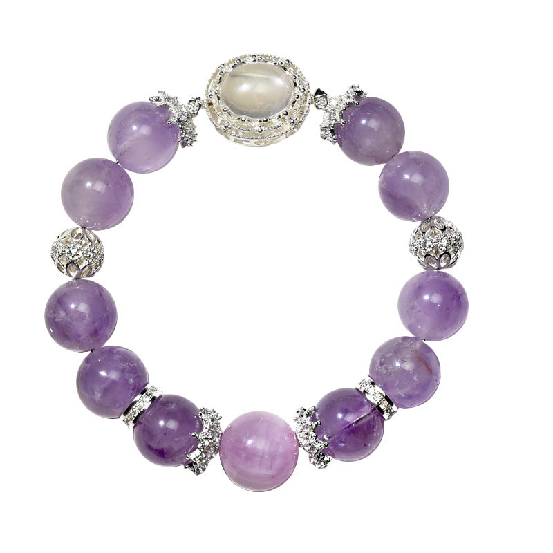 Natural lavender amethyst fashion original bracelet color retention micro-inlaid egg surface magic box women's bracelet