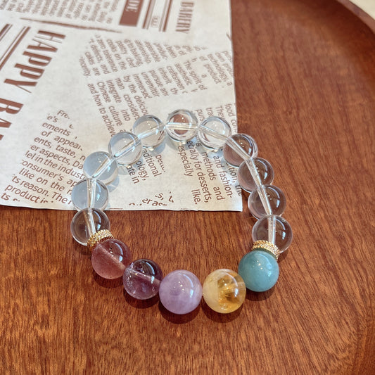 Natural White Crystal Bracelet Color Duobao Beads Wholesale Explosive Aquamarine Crystal Bracelet