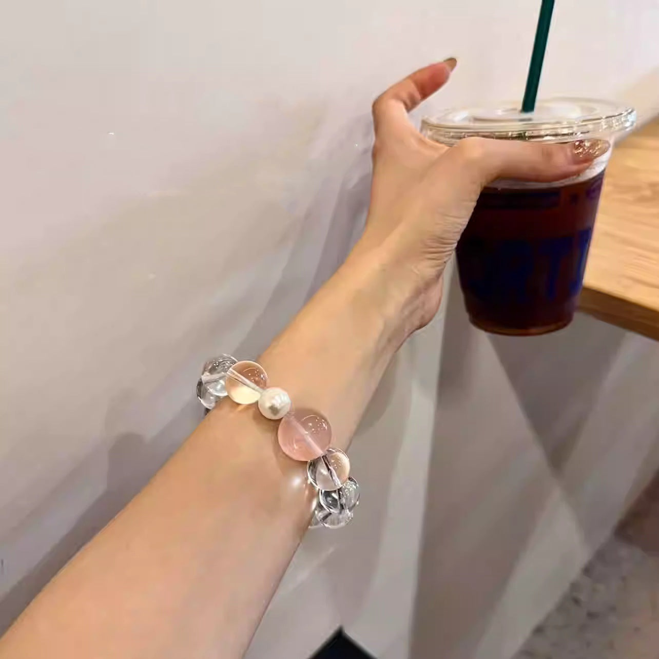 2025 Natural 8A Collection Grade Brazilian White Crystal Pink Crystal Bracelet Gift Original Design Bracelet