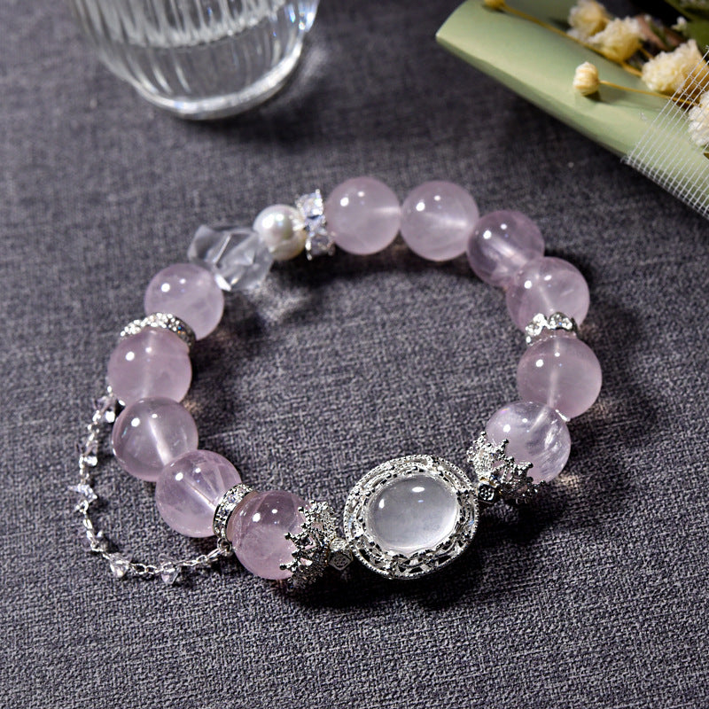 Natural Pink Crystal Fashion Versatile Women's Bracelet