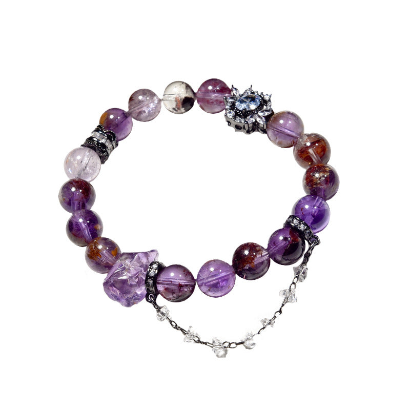 Purple Ghost Bracelet Natural Amethyst Contour Bracelet