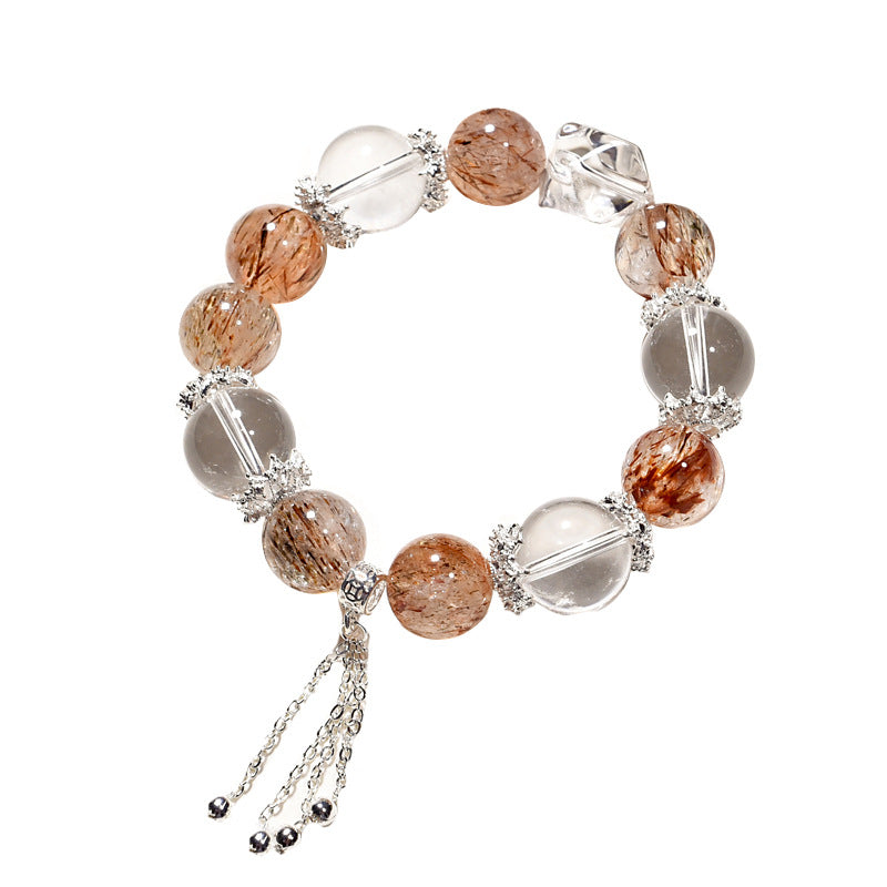 Black gold super seven bracelet get rich new design natural white crystal bracelet