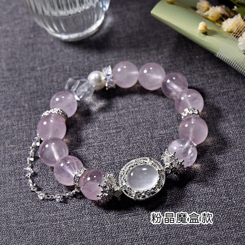 Natural Pink Crystal Fashion Versatile Women's Bracelet