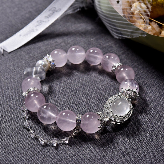 Natural Pink Crystal Fashion Versatile Women's Bracelet