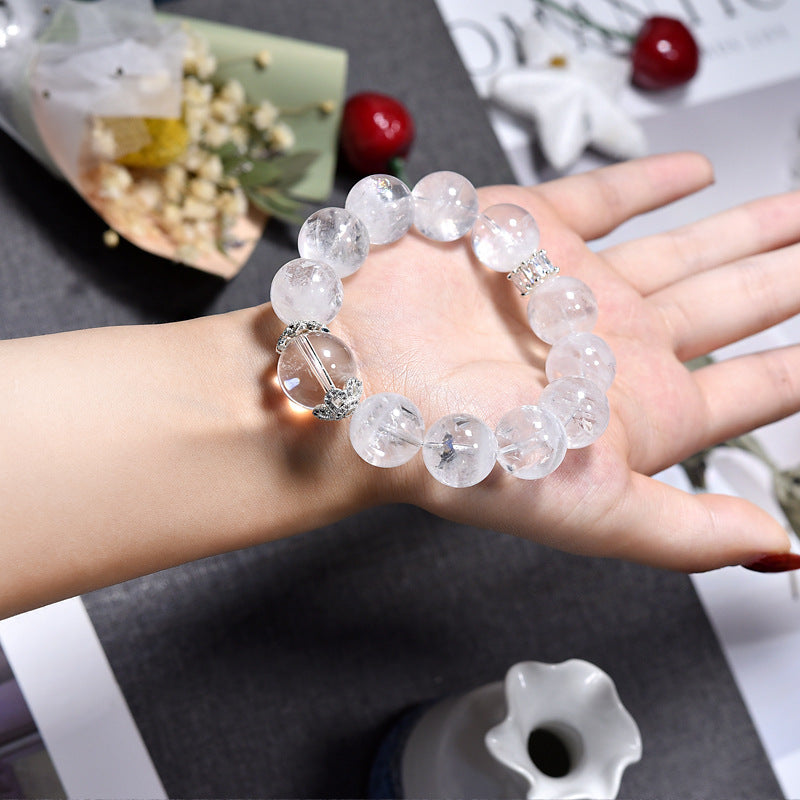 Natural Crystal White Snowflake Ghost Cornucopia Bracelet Melaleuca White Ghost Bracelet